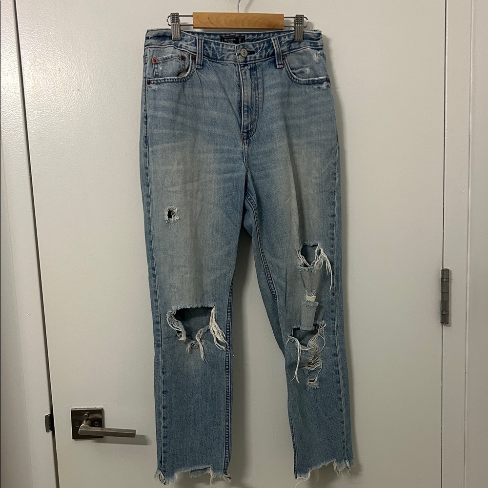 Abercrombie & Fitch Distressed Annie Girlfriend Jeans